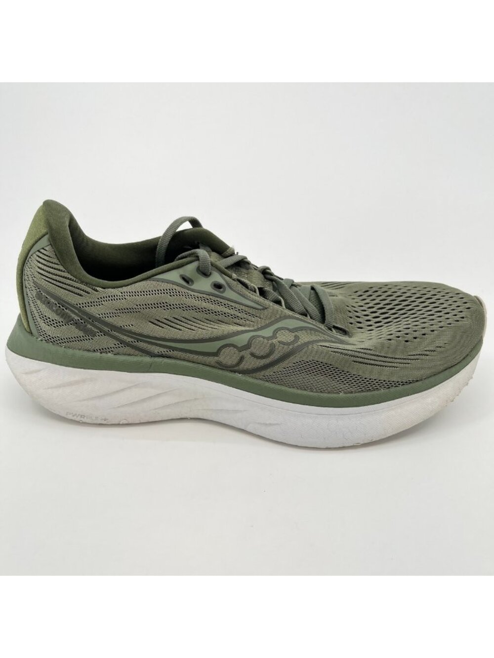 Saucony Ride 18 Mens Size 8 Green White Athletic Running Walking Shoes Sneakers